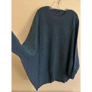 J. McLaughlin Women Large Sweater Blue/Green 100% Cashmere Boat Neck Pullover